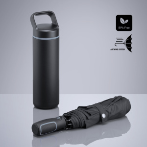 Bottles Outdoor Set: steel water bottle 650 ml & automatic umbrella