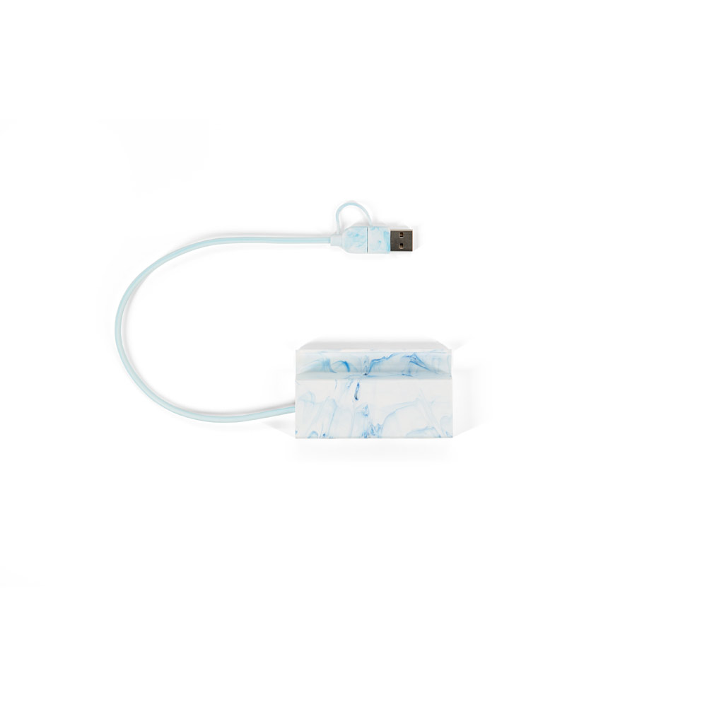 Chargers & Cables BERNERS HUB. Recycled ABS hub with main inputs and outputs