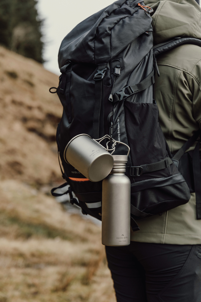 Nordic Drift Trail Ultra Light Titanium 600ml Water Bottle Bottles Nordic Drift Trail Ultra Light Titanium 600ml Water Bottle