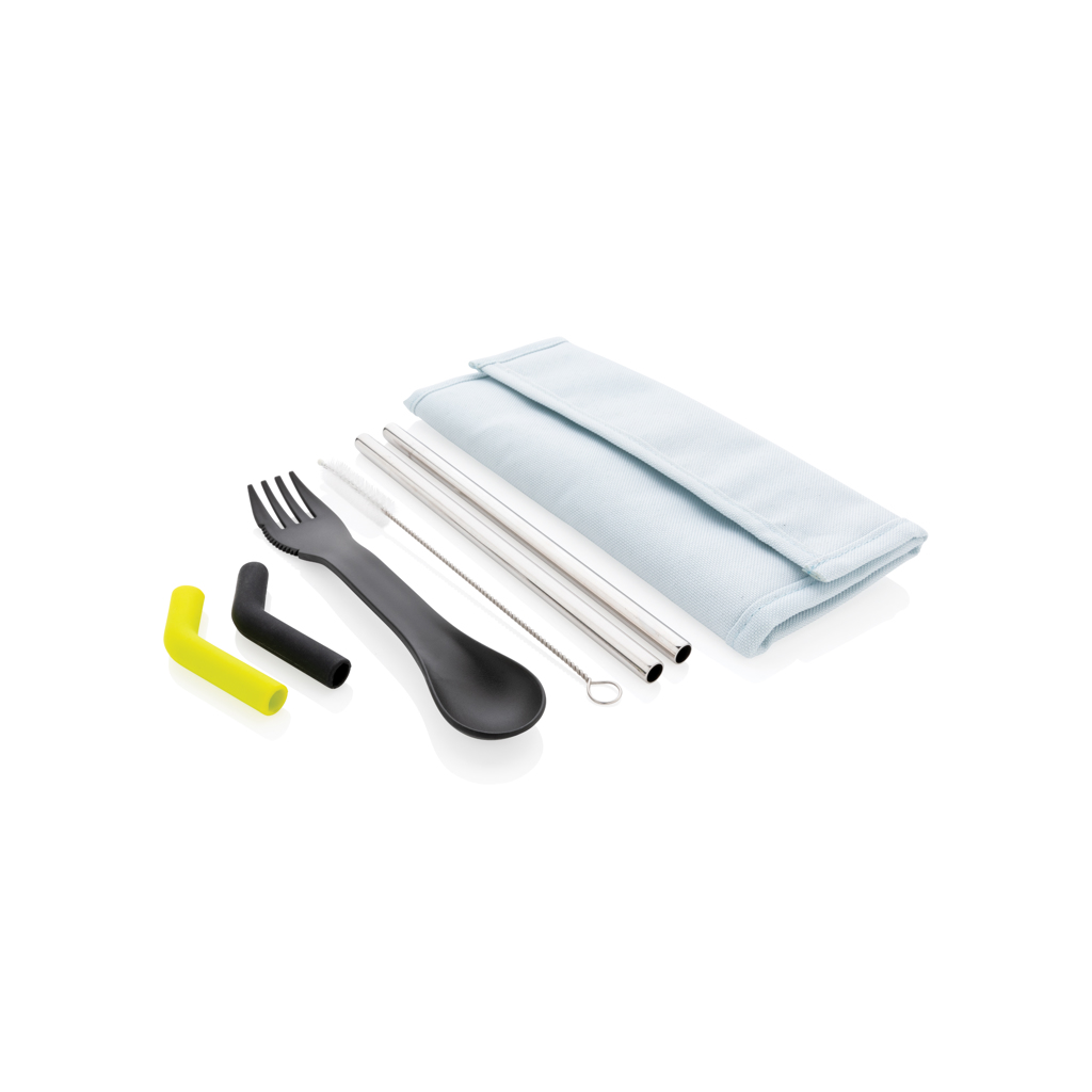 Tierra 2pcs straw and cutlery set in pouch Home & Living & Outdoor Tierra 2pcs straw and cutlery set in pouch